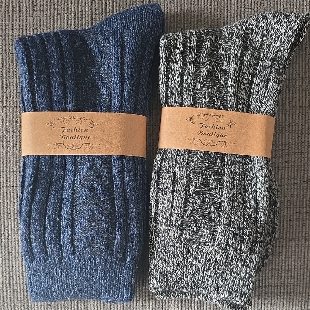Assorted Color Men's Loritta Wool Socks, New, Size 6-12, 6 Pairs